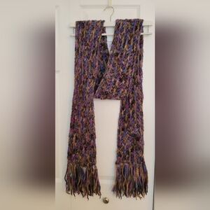 Cappellificio Fiorentino Scarf  Wool blend purple tan